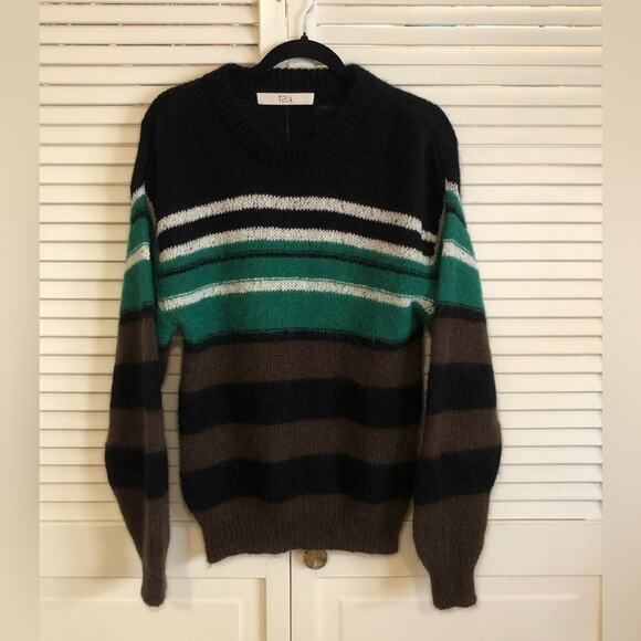 TELA Gina Striped Knit Mohair Sweater Size Small - Picture 6 of 11